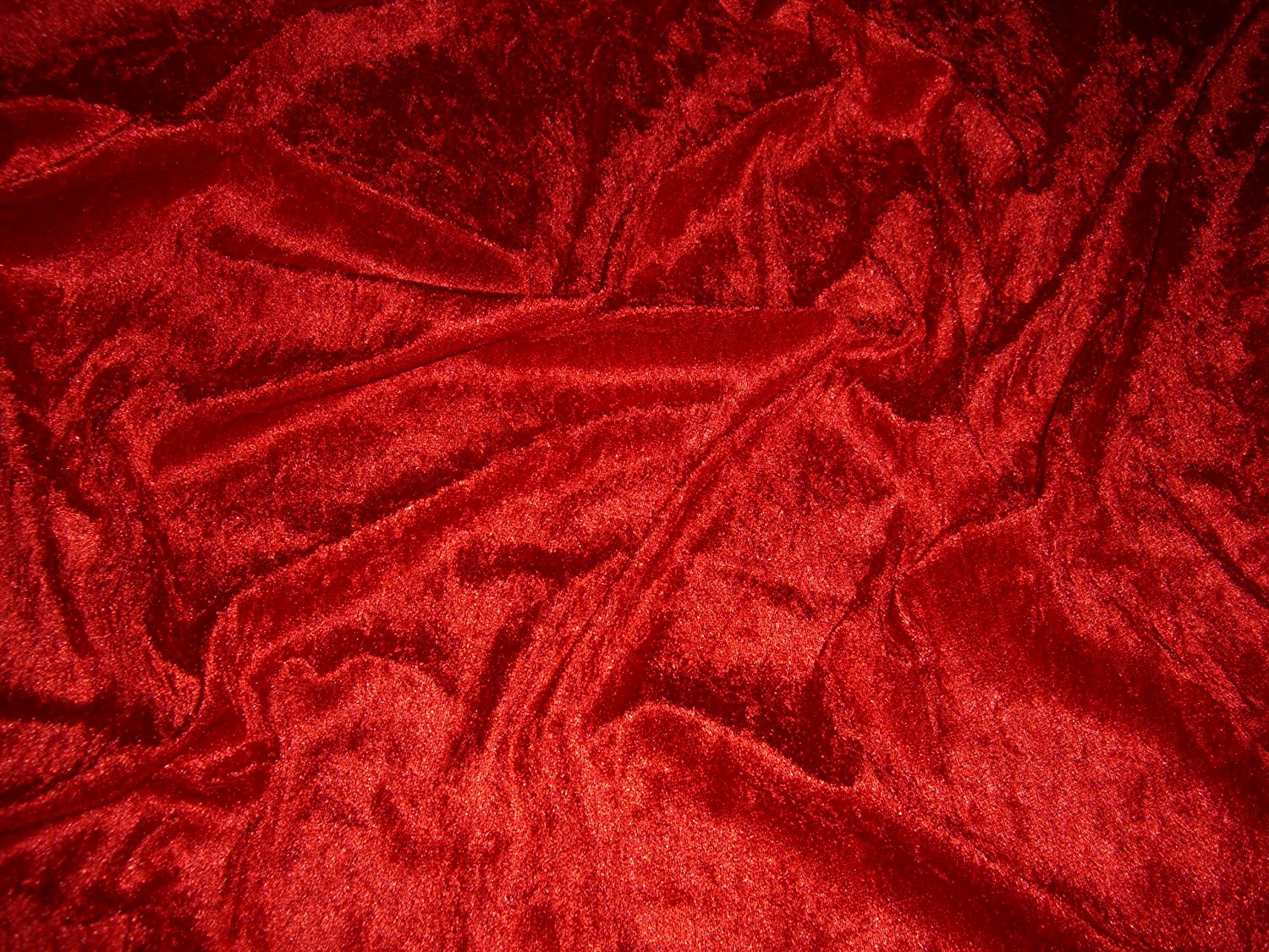 Red Stretched Crushed Velvet Velour Shiny Fabric - Thimbles Fabric Shop