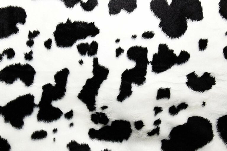 Black and White Cow Super Soft Animal Faux Fur Fabric