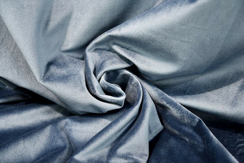 Mid Blue Premium Cotton Velvet Fabric Subtle Shine Woven Velvet Thimbles Fabric Shop 1590