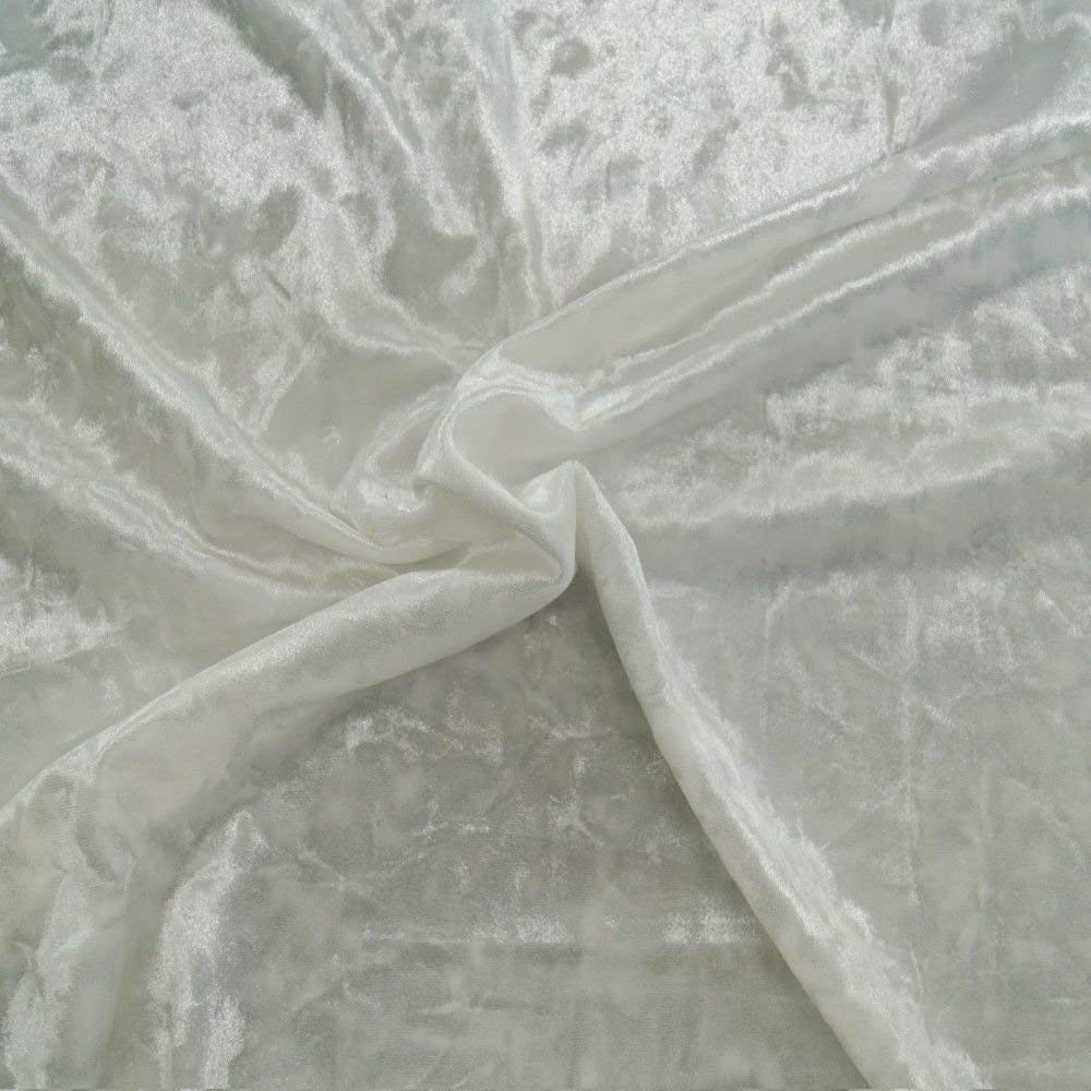 White Stretched Ice Crushed Velvet Velour Shiny Fabric - Fabric Shop ...