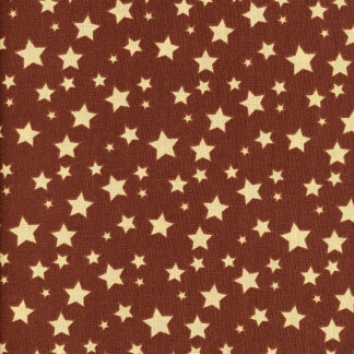 Beige on Brown Stars 100% Cotton Fabric Quilting, Dress, Craft Fabric