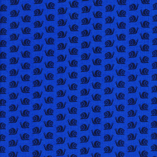 Black on Royal Blue Snail 100% Cotton Fabric Quilting, Dress, Craft Fabric