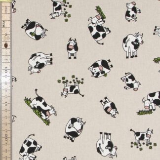 Black and White Cow Natural Linen Curtain Upholstery