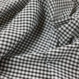 Black 1/8" Gingham Polycotton Woven Checked Fabric Dressmaking Material Crafts