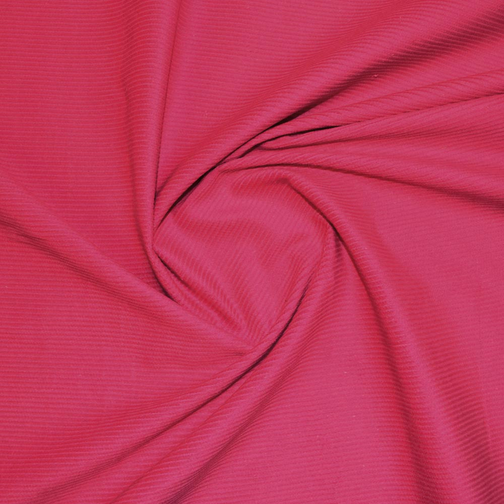 100% Cotton 8 Wale Cerise Pink Italian Woven Corduroy Fabric