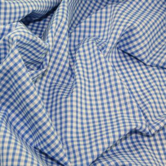 Light Blue 1/8" Gingham Polycotton Woven Checked Fabric Dressmaking Material Crafts