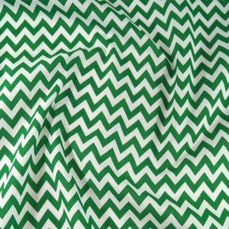 Green Polycotton Fabric Dressmaking Material Crafts 6mm Chevron Material Zig Zag