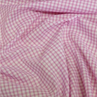 Light Pink 1/8" Gingham Polycotton Woven Checked Fabric Dressmaking Material Crafts Pale Pink