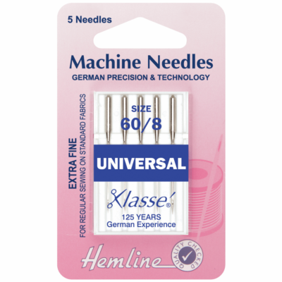 60/8 Extra Fine Universal Sewing Machine Needles