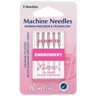 Assorted Embroidery Sewing Machine Needles- 5 Needles