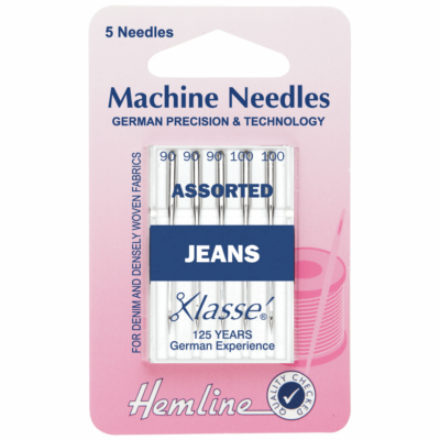 Assorted Sewing Machine Needles for Jeans- 5 Needles Per Pack