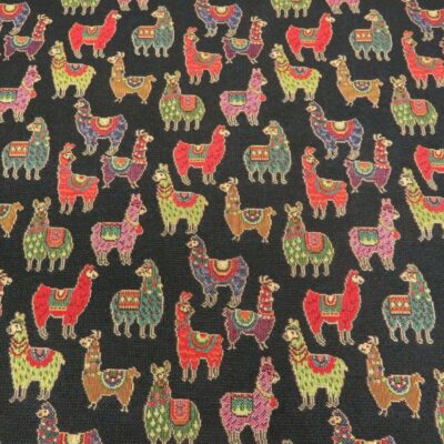 Designer Heavyweight Woven black lama Tapestry Fabric