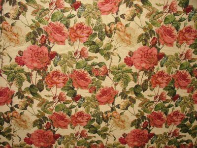 Designer Heavyweight Woven rose Tapestry Fabric