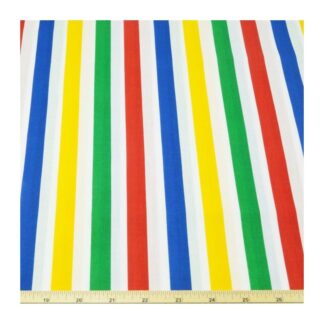 15mm Multicoloured Candy Striped Polycotton Fabric