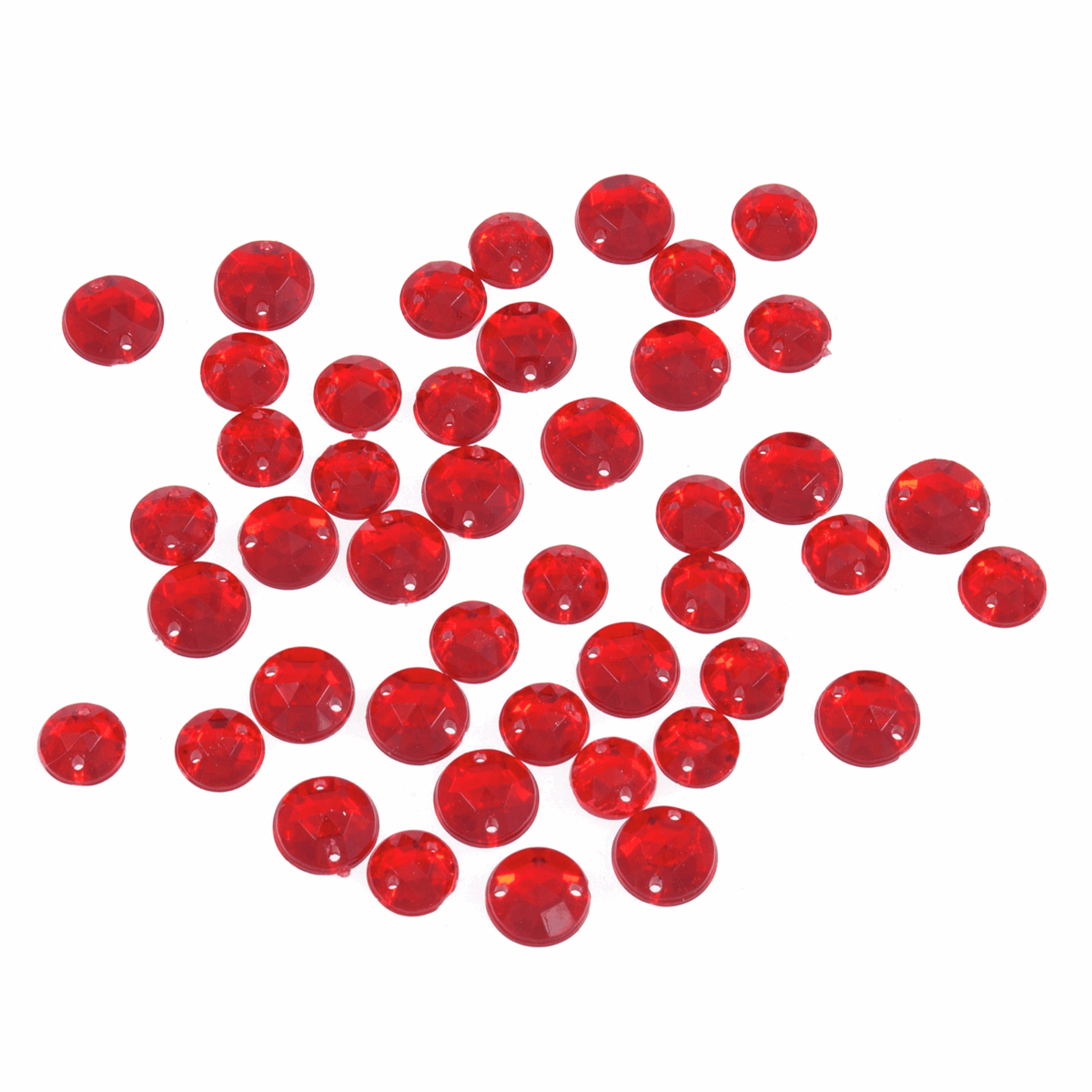 8/10mm Red Round Sew on Bling Gems - Thimbles Fabric Shop