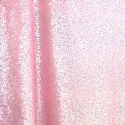 Baby Pink - All-Over Sewn On Sequin Mesh Net Fabric - Image 2