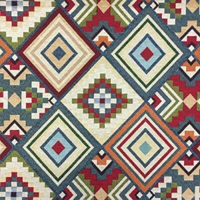 Big Aztec Designer Heavyweight Woven Multicoloured Tapestry Fabric - Image 6