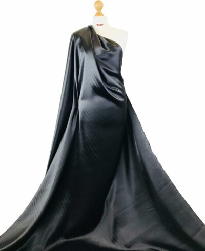 Black - Japanese Luxurious Duchess Satin Fabric - Image 4