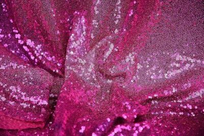 Cerise Pink - All-Over Sewn On Sequin Mesh Net Fabric - Image 2