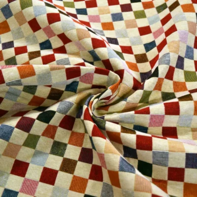 Big Chess Designer Heavyweight Woven Multicoloured Tapestry Fabric - Image 3