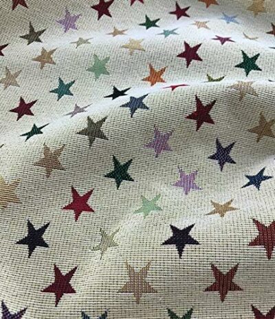 Lucero Stars Designer Heavyweight Woven Multicoloured Tapestry Fabric - Image 2