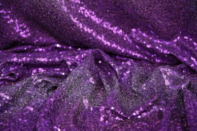 Purple - All-Over Sewn On Sequin Mesh Net Fabric