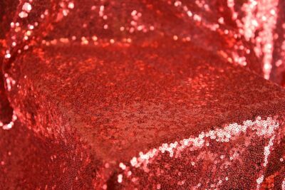 Red - All-Over Sewn On Sequin Mesh Net Fabric - Image 3