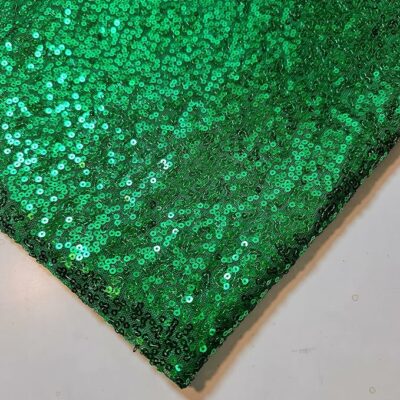 Emerald Green - All-Over Sewn On Sequin Mesh Net Fabric - Image 3