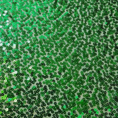 Emerald Green - All-Over Sewn On Sequin Mesh Net Fabric - Image 4