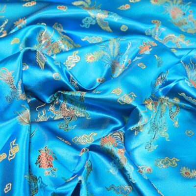 turquoise-blue-print-chinese-brocade-fabric