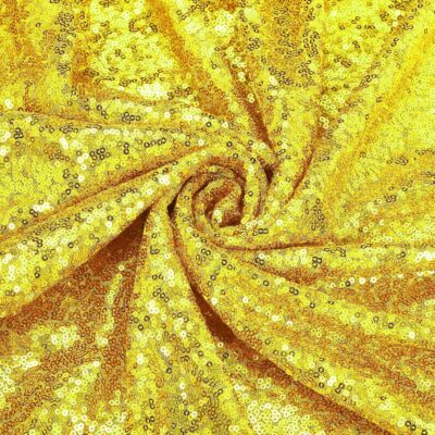 Yellow Gold - All-Over Sewn On Sequin Mesh Net Fabric - Image 3