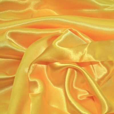 Bright Yellow Silky Satin Fabric Dress Making Material Lining 150cm/60"