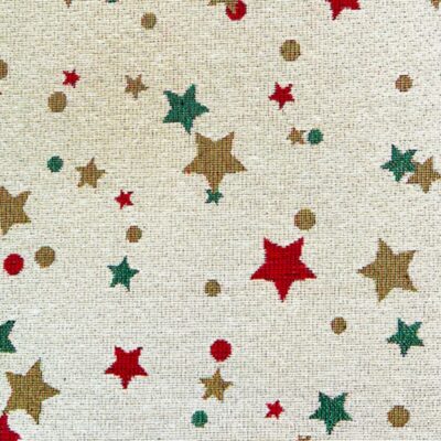 Christmas Multicoloured Stars Designer Heavyweight Woven Tapestry Fabric With Lurex - Image 3