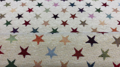 Lucero Stars Designer Heavyweight Woven Multicoloured Tapestry Fabric - Image 6