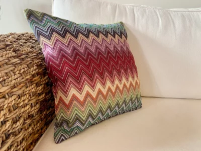 Murano Chevron Designer Heavyweight Woven Multicoloured Tapestry Fabric - Image 5