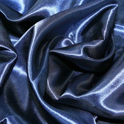 Navy Silky Satin Fabric Dress Making Material Lining 150cm/60"