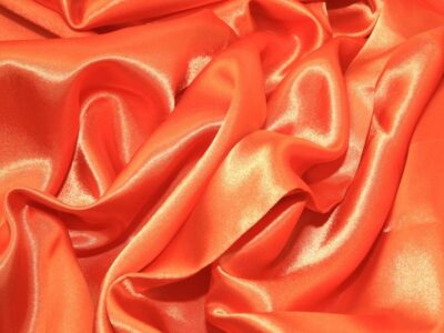 Orange Silky Satin Fabric Dress Making Material Lining 150cm/60"