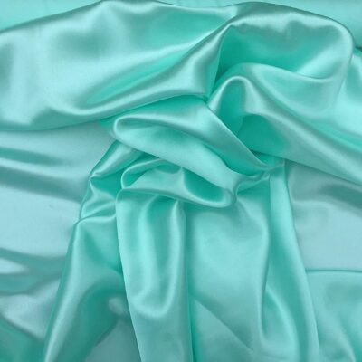 Pastel Mint Green Silky Satin Fabric Dress Making Material Lining 150cm/60"