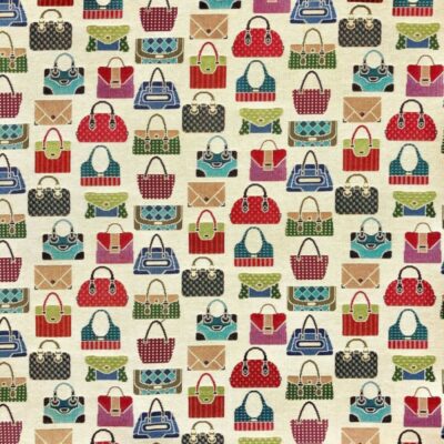 Hand Bags Designer Heavyweight Woven Multicoloured Tapestry Fabric - Image 2