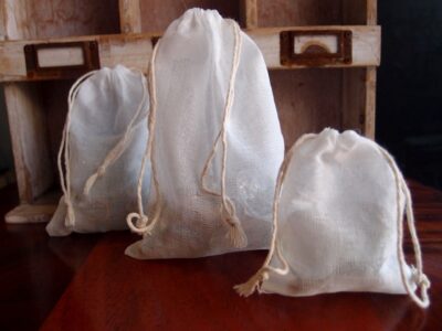 Pure Cotton Muslin Bags Reusable With Draw String