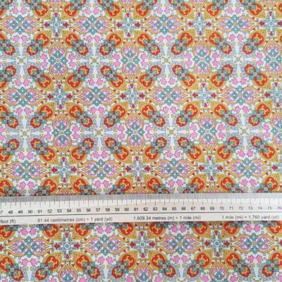 Floral Pink/Cream Japanese Cotton Lawn Fabric 150cm/60"