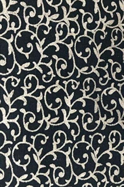 White Vintage New Scrollwork Swirls Metallic Foil Christmas Cotton - Image 5