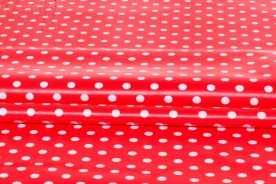 Polka Dots Red And White PVC Vinyl Wipe Clean Tablecloth