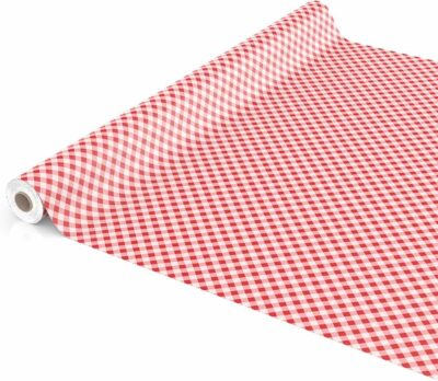 Gingham Red And White PVC Vinyl Wipe Clean Tablecloth