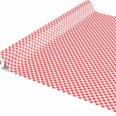 Gingham Red And White PVC Vinyl Wipe Clean Tablecloth