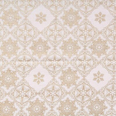 Red Vintage Block Snowflake Metallic Foil Vintage Christmas Cotton - Image 4