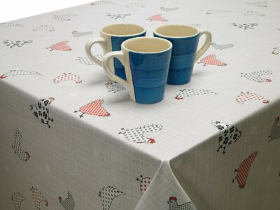 Country Farmhouse Chickens PVC Vinyl Wipe Clean Tablecloth - Image 2