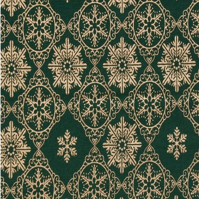 green-block-snowflake-foil-christmas-fabric