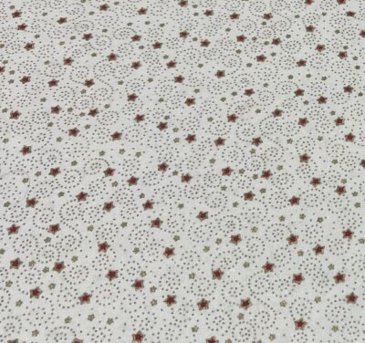 Green Festive Stars Metallic Foil Vintage Christmas Cotton - Image 4