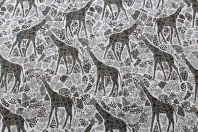 Snuggle Flannel Fabric Giraffes White